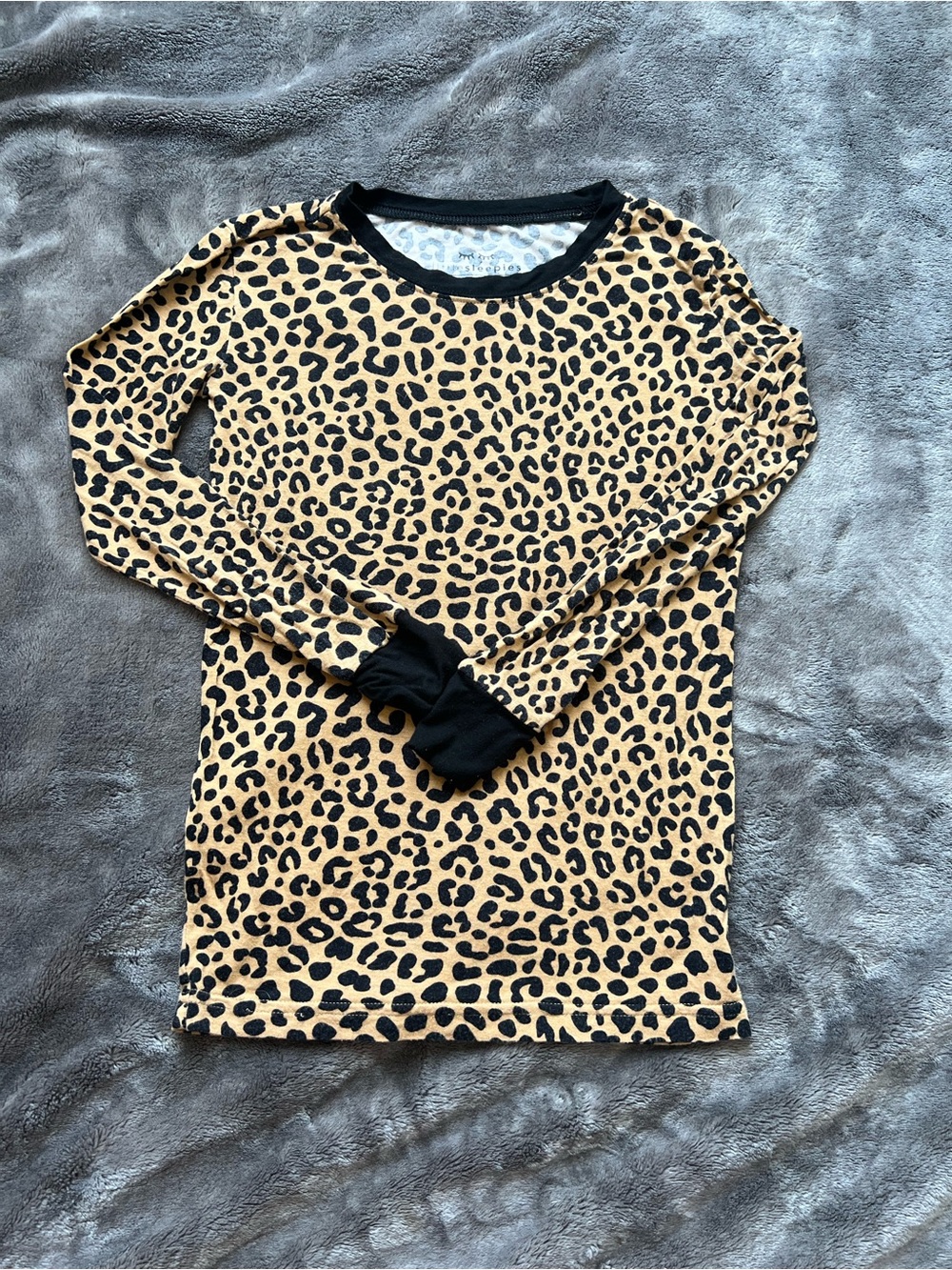 Little Sleepies Leopard Print Pajama Top - Tan & Black
